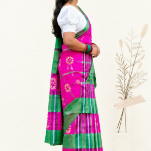 Women's Rani Pink Traditional Panchi Saree – Festive Ethnic Wear